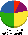 軽井沢産業 貸借対照表 2011年7月期
