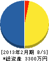 岡村設備 貸借対照表 2013年2月期