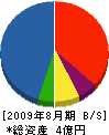松本設備 貸借対照表 2009年8月期