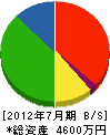 稲信 貸借対照表 2012年7月期
