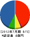 北川建設 貸借対照表 2012年7月期