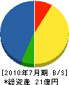 田代鉄工所 貸借対照表 2010年7月期