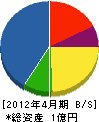 渡瀬建設 貸借対照表 2012年4月期