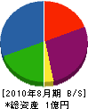 亀山工業 貸借対照表 2010年8月期