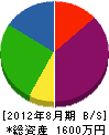 和田電設商会 貸借対照表 2012年8月期