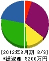 川越電設 貸借対照表 2012年8月期