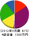 持田設備 貸借対照表 2012年9月期