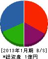 米坂建設 貸借対照表 2013年1月期