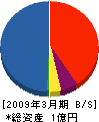 久保田工務店 貸借対照表 2009年3月期