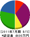 田那電気工業所 貸借対照表 2011年7月期