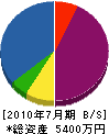 ＊井電設 貸借対照表 2010年7月期