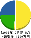 澤島建築 貸借対照表 2008年12月期