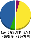 津田建設 貸借対照表 2012年8月期