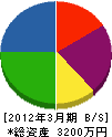 松田設備工業 貸借対照表 2012年3月期