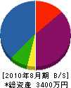 新井電化設備 貸借対照表 2010年8月期