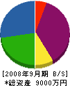 ぺんき屋舩山 貸借対照表 2008年9月期