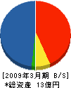 藤友工業 貸借対照表 2009年3月期
