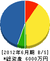 石川建設 貸借対照表 2012年6月期