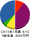 田辺設備テクノ 貸借対照表 2013年1月期
