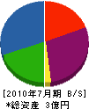 小川工務店 貸借対照表 2010年7月期
