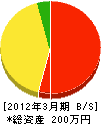 松代開発 貸借対照表 2012年3月期
