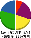 稗田設備工業 貸借対照表 2011年7月期