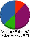 角坂設備 貸借対照表 2012年5月期
