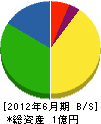 三晃メンテクス 貸借対照表 2012年6月期