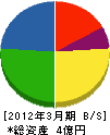 羽沢建設 貸借対照表 2012年3月期