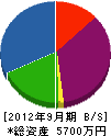 秋村工務店 貸借対照表 2012年9月期