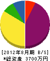 上野山管工 貸借対照表 2012年8月期
