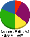 長谷川管工社 貸借対照表 2011年9月期