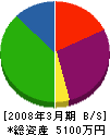 田北電気工業所 貸借対照表 2008年3月期