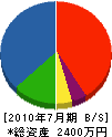 田名網電気 貸借対照表 2010年7月期