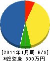 粕尾工務店 貸借対照表 2011年1月期