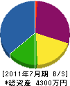 インテリア小笠原 貸借対照表 2011年7月期