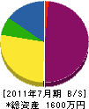 柳沢電設 貸借対照表 2011年7月期