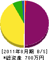 益田塗装店 貸借対照表 2011年8月期