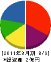 小島ポンプ 貸借対照表 2011年8月期