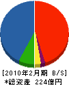 日本建設 貸借対照表 2010年2月期
