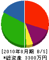 大倉水道工業所 貸借対照表 2010年8月期