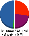 田中水力 貸借対照表 2013年3月期