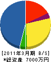 辻野建設 貸借対照表 2011年3月期