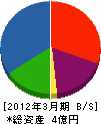 野尻トーヨー住器 貸借対照表 2012年3月期