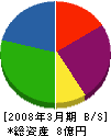 日本リサイクル 貸借対照表 2008年3月期