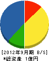 山本サッシ製作所 貸借対照表 2012年9月期