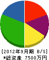 三浦工業所 貸借対照表 2012年9月期