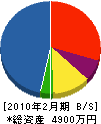 田上板金店 貸借対照表 2010年2月期