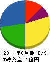 井川建設 貸借対照表 2011年8月期