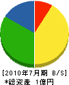 永田建設 貸借対照表 2010年7月期